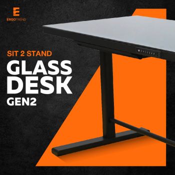 Ergotrend โต๊ะไฟฟ้าเออร์โกเทรน ยืน-นั่งทำงาน รุ่น Sit 2 Stand Glass Desk GEN2กระจกดำ
